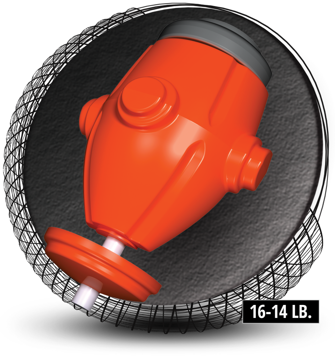Anger core for sixteen to fourteen pound bowling balls.