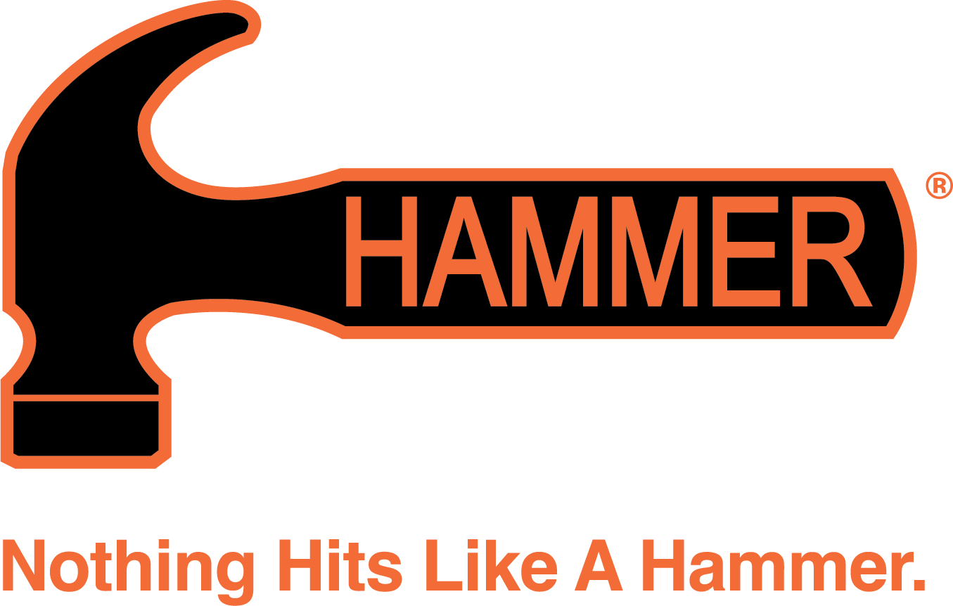 Hammer Bowling Logo with tag line.