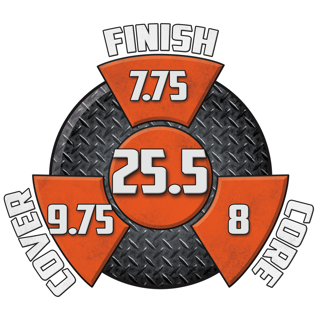 The Hammerhead Pearl performance graphic with a 7.75 Finish, an 8 Core, a 9.75 Cover, and in the center, a Cumulative total of 25.5.