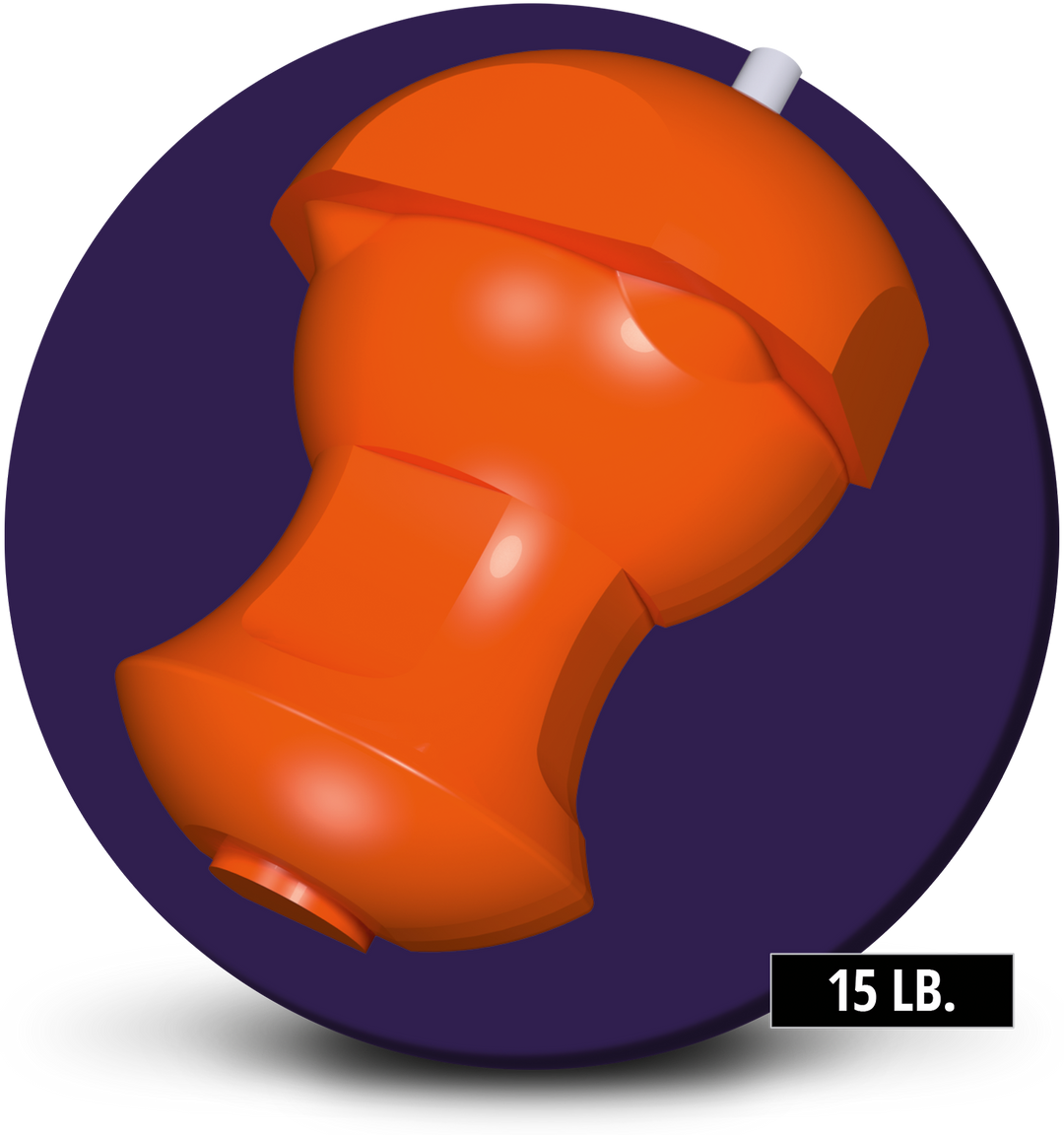 The Purple Pearl Urethane 78D core for fifteen pound bowling balls with a solid, thick outer shell.